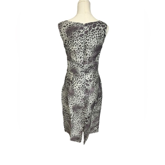 Santorelli Linen Blend Animal Print Sheath Pencil Dress Vacation Size 6 - Picture 5 of 12